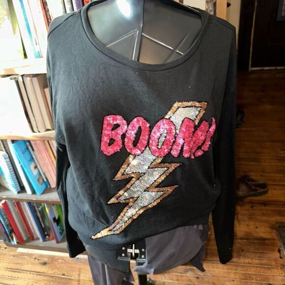 Victoria’s Secret sequin Boom wide neck oversized sweatshirt - Picture 1 of 3